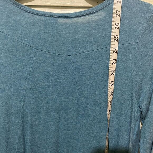 CAbi Swing Tee 0356 Turquoise Flowy Oversized Asymmetrical Hem Office Casual - Picture 8 of 10